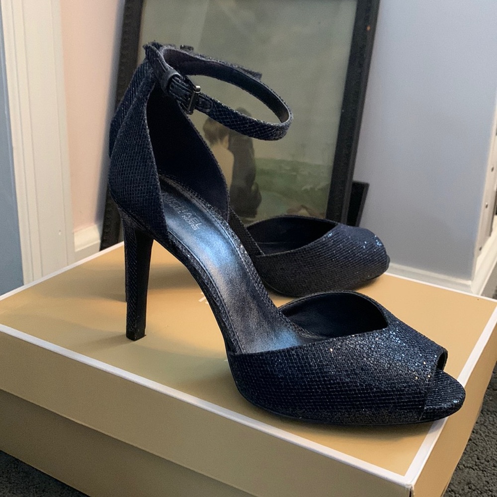 Michael Kors cobolt blue glitter heels